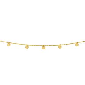 9ct+Gold+27cm+Multi+Disc+Trace+Anklet