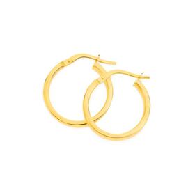 9ct-Gold-15mm-Square-Tube-Hoop-Earrings on sale
