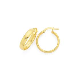 9ct-Gold-4x15mm-Half-Round-Hoop-Earrings on sale