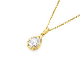 9ct-Gold-Cubic-Zirconia-Pendant on sale