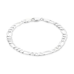 Silver-21cm-Solid-Flat-Figaro-31-Bracelet on sale