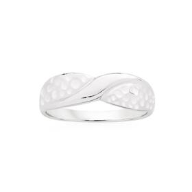 Sterling+Silver+Hammered+%26amp%3B+Polished+Crossover+Ring