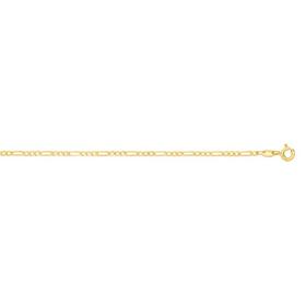 9ct+Gold+19cm+Solid+Figaro+3%2B1+Bracelet