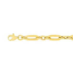 9ct+Gold+19cm+Figaro+3%2B1+Bracelet