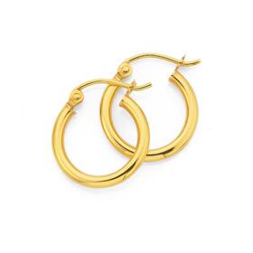9ct-Gold-2x10mm-Polished-Hoop-Earrings on sale