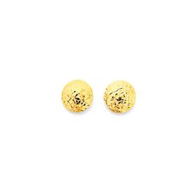 9ct+Gold+9mm+Dome+Stud+Earrings