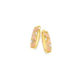 9ct-Gold-Tri-Tone-10mm-Stardust-Huggie-Earrings on sale