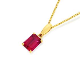 9ct-Gold-Created-Ruby-Pendant on sale