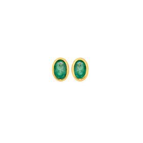 9ct-Gold-Emerald-Oval-Stud-Earrings on sale