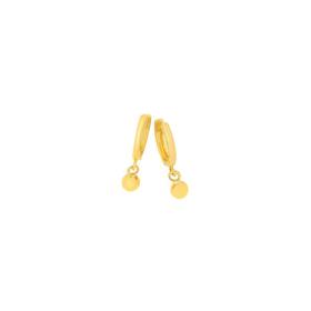 9ct-Gold-Ball-Drop-Huggie-Earrings on sale