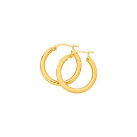 9ct+Gold+2.5x15mm+Twist+Hoop+Earrings