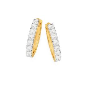 9ct-Gold-Two-Tone-9mm-Diamond-Cut-Sparkle-Huggie-Earrings on sale