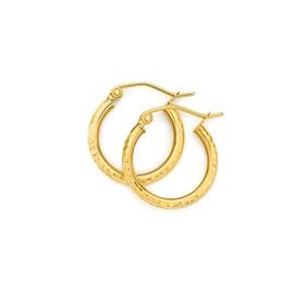 9ct-Gold-2x12mm-Diamond-Cut-Earrings on sale