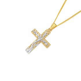 9ct-Gold-Tree-Cross-Pendant on sale
