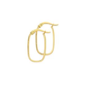 9ct-Gold-10mm-Polished-Oval-Hoop-Earrings on sale