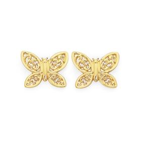 9ct-Gold-Filigree-Butterfly-Stud-Earrings on sale