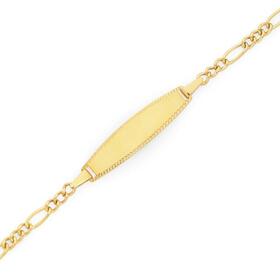 9ct-Gold-15cm-Figaro-31-ID-Bracelet on sale