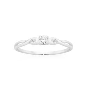 Sterling-Silver-Cubic-Zirconia-Fine-Twist-Ring-Size-P on sale