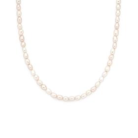 Silver-423cm-Freshwater-Rice-Pearl-Necklace on sale