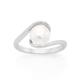 Silver-Cultured-Freshwater-Pearl-Swirl-Ring-Size-O on sale