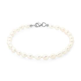 Silver-195cm-Knotted-Rice-FW-Pearl-Bracelet on sale