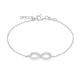 Silver-CZ-17515cm-Infinity-Cable-Bracelet on sale