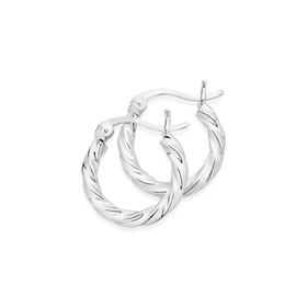 Silver-Small-Square-Twist-Hoops on sale