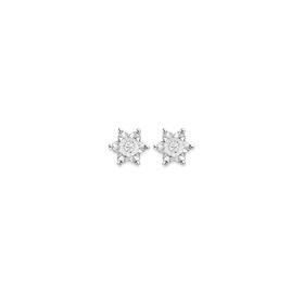 9ct-Gold-Diamond-Flower-Stud-Earrings on sale