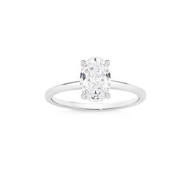 Sterling-Silver-Oval-Cubic-Zirconia-Solitaire-Ring on sale
