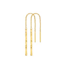 9ct-Gold-Long-Twist-Bar-Thread-Through-Earrings on sale