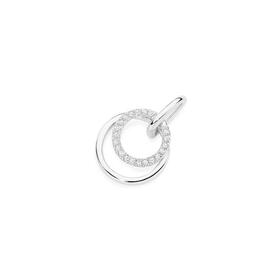9ct-White-Gold-Diamond-Double-Circle-Pendant on sale