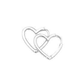 Sterling-Silver-Polished-Heart-Huggies on sale