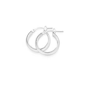 Sterling+Silver+12mm+Half+Round+Hoop+Earrings