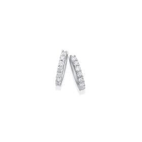 Silver-CZ-32x19mm-Claw-Front-Huggie-Earrings on sale
