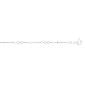 Silver-Pearl-Bead-19cm-Cable-Link-Bracelet-Made-In-Italy on sale