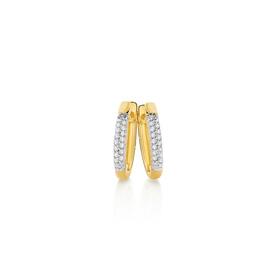 9ct-Gold-Diamond-Pave-Huggie-Earrings on sale