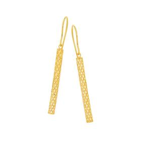 9ct-Gold-Filigree-Long-Bar-Drop-Hook-Earrings on sale