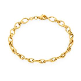 9ct-Gold-19cm-Belcher-Double-Link-11-Bracelet on sale