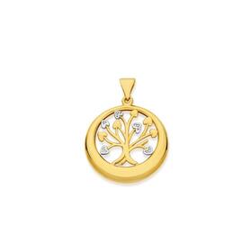 9ct-Gold-Two-Tone-Tree-of-Life-Pendant on sale