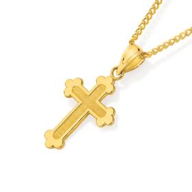 9ct-Gold-Textured-Centre-Celtic-Cross-Pendant on sale