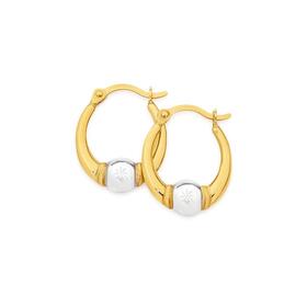 9ct-Gold-Two-Tone-10mm-Diamond-Cut-Creole-Earrings on sale