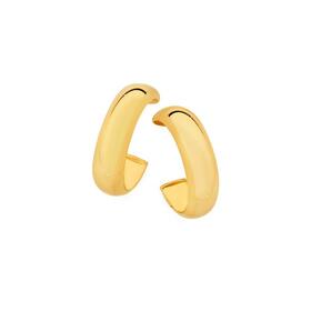 9ct-Gold-10mm-Half-Round-Half-Hoop-Stud-Earrings on sale
