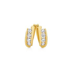 Alora+10ct+Gold+1+Carat+TW+Lab+Grown+Diamond+Offset+Huggie+Earrings