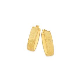 9ct-Gold-6mm-Diamond-Cut-Oval-Hoop-Earrings on sale