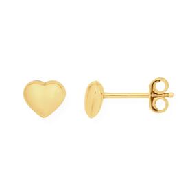 9ct-Gold-6mm-Heart-Stud-Earring on sale
