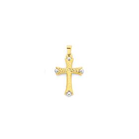 9ct+Gold+Two+Tone+Celtic+Cross+Pendant