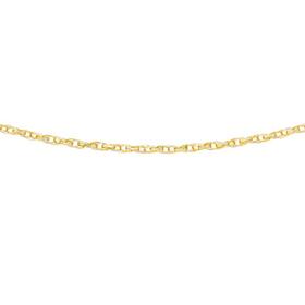 9ct+Gold+Two+Tone+45cm+Diamond-Cut+Oval+Double+Belcher+Chain