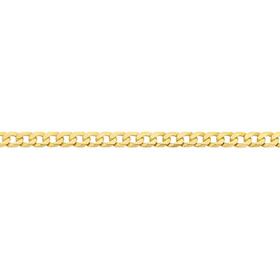 9ct+Gold+50cm+Solid+Bevelled+Curb+Chain