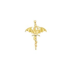 9ct+Gold+34mm+Dragon+%26amp%3B+Sword+Men%26%23039%3Bs+Pendant