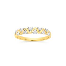 9ct+Gold+Diamond+Swirl+Anniversary+Band